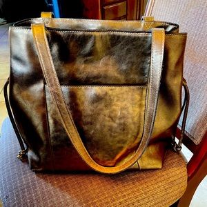 Patricia Nash Metallic Bronze Everton Tote EUC